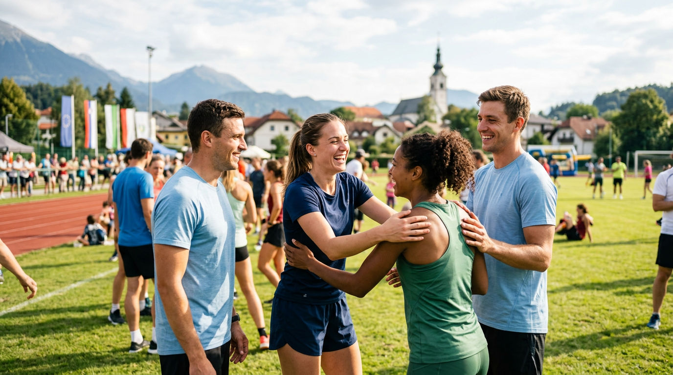 Športniki na lokalnem dogodku